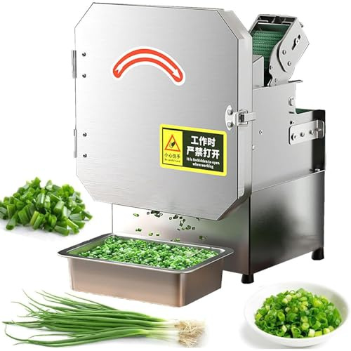 ZHLINGQ Trancheuse à Oignons Verts Professionnelle Améliorée (2025), Coupe-Ciboulette électrique en Acier Inoxydable 200 Kg/H, Port d'alimentation 75 X 55 Mm, équipement De Cuisine Robuste A