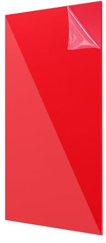 QUARKZMAN Plaques acryliques 12x8 pouces 1/8 pouce-3mm Rouge transparent | Panneau acrylique, Planche plastique pour cadres photo porte-signatures Projets d'affichage DIY Artisanat
