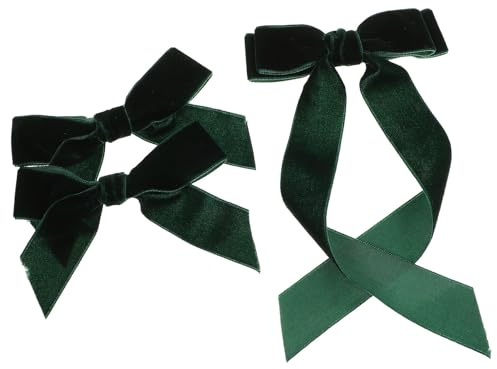 jojofuny 3 Pinzas Cabello Lazo de Terciopelo Verde Accesorio para Niñas y Mujeres Diseño Princesa Dulce Pinzas Superiores Versátiles para Peinados y Ocasiones Obsequios