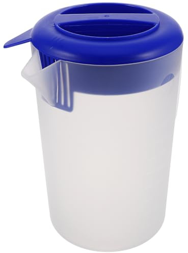 Mikikit Jarra de Plástico Mate de 5 Litros con Asa Cómoda y Tapa Antipolvo Jarra de Agua de Gran Capacidad con Escala Esmerilada para Bebidas Frías Té Zumo y Uso Comercial