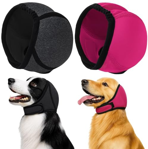 PjuQow 2 Stück Gehörschutz Hund, wasserdichte Ohrenschützer für Hunde, Leichter und bequemer Schutz gegen Lärm, ideal für Training, Reisen und zu Hause