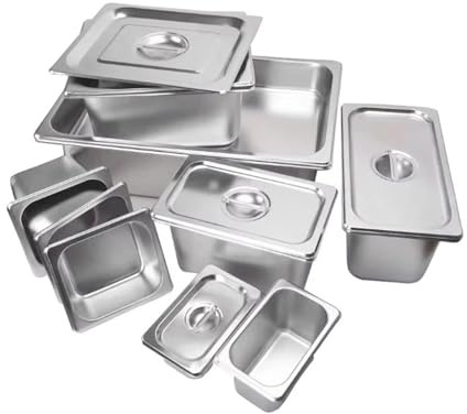 Contenitore Gastronorm in acciaio inox, misura 1/1, contenitore quadrato for alimenti, for cucina commerciale e servizio a buffet