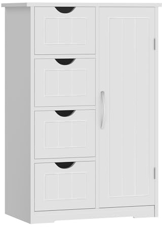 Sweetcrispy Badezimmerschrank, 55x30x82cm, Hochglanz Weiß