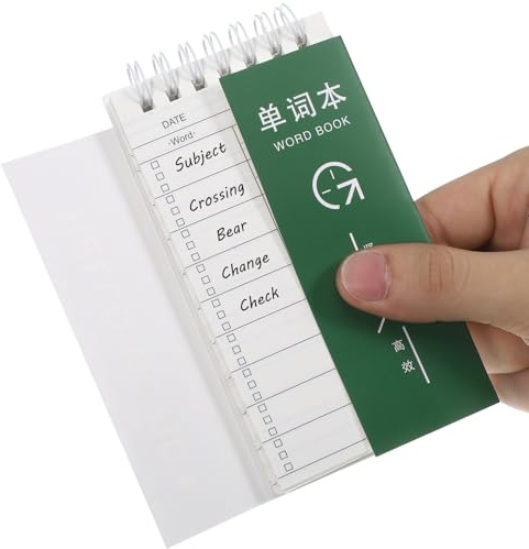 ABOOFAN 3 Cuadernos de Vocabulario para Aprender Inglés Libreta Portátil de Hojas Sueltas Cuadernos de Práctica Cubierta Verde Oscuro Tamaño Bolsillo para Estudio y Escritura Diaria