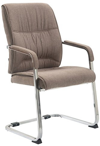 CLP XXL-Freischwinger Anubis Mit Gepolsterter Sitzfläche I Konferenzstuhl Mit Metallgestell Und Stoffbezug, Farbe:Taupe