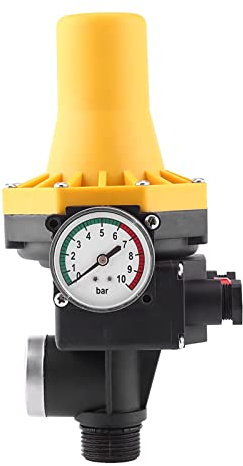 Régulateur de Pression de Pompe à Eau Contrôleur de Pression Automatique avec Manomètre 220V pour Pompe Domestique