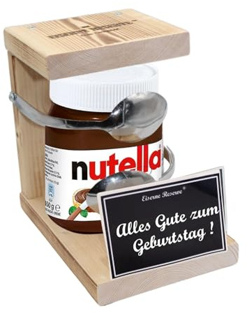 Nutella - Geschenk Geburtstag - Eiserne Reserve Löffel Nutella Glas (1 x 450 g) Text: Alles Gute zum Geburtstag