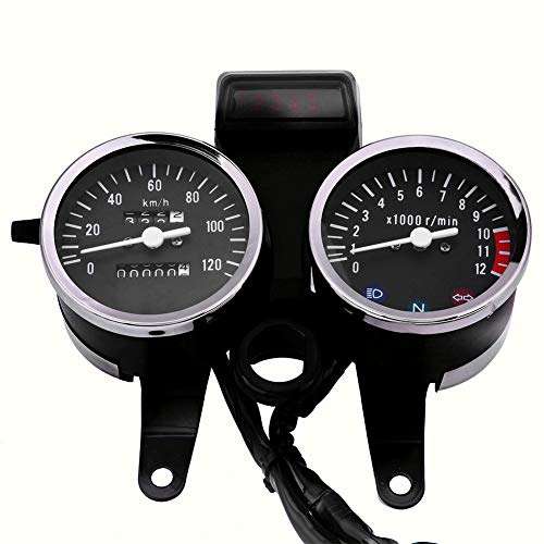Akozon Speedometer Vägmätare LED Motorcykel Modifierade tillbehör Hastighetsmätare Varvräknare