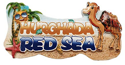 Rotes Meer Hurghada Ägypten 3D-Kühlschrankmagnet aus Kunstharz, Reise-Souvenirs, handgefertigte Dekoration für Zuhause und Küche, Hurghada-Kühlschrankmagnet, Sammlung, Geschenk