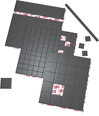 HaftPlus - Magnetplättchen selbstklebend - 3er Set mit 140x Klebemagnete für Kühlschrank, Tafel, Büro, 15x15mm