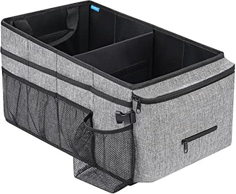 Smof Auto Organizer für Vorne und Rücksitz, Beifahrersitz, Auto Organizer Kinder mit Mehrere Taschen Getränkehaltern, Faltbar Sitz Organizer Auto für Spielzeug, Bücher, Snacks