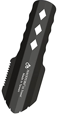 Ultraleichter Grabspaten für Rucksackreisen aus Aluminium, kleines Multitool mit längerem Griff, unverzichtbar für Wandern, Camping und Überlebenstaschen, 1 Stück, Schwarz