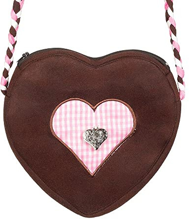 Boland 54288 Shoulder Bag Folk Festival, Size 23 x 23 cm, with Zip and Shoulder Strap, Bag, Bavarian Costume, Dirndl, Costume, Carnival, Theme Party