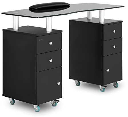 Physa Phy-MT-5 Nageltisch 1.200 x 515 x 810 mm Schwarz Maniküretisch Nagelstudio-Tisch Manikürtisch