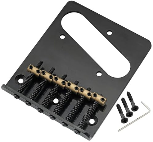 Musiclily Pro BT006 54mm Moderne TL Steg Bridge 6-Saitenreiter Schwarz | für Tele Style E-Gitarre