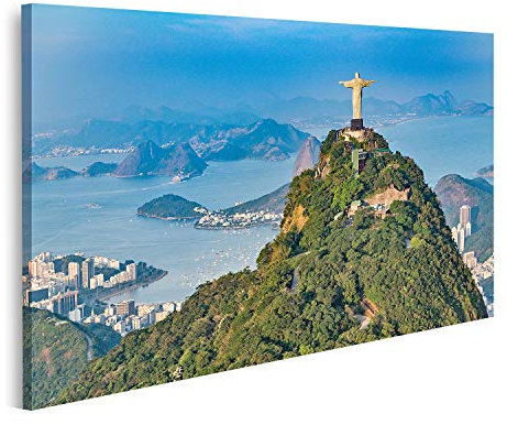 islandburner Bild auf Leinwand mit Luftblick von Rio De Janeiro Monte Corcovado mit der Statue des Christus des Erlösers Gemälde Drucke für Wohnzimmer