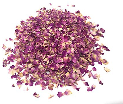 Pink Rose Petals - Pure, All Natural & Edible Pink Rose Petals - Dried Rosa Damascena Petals for Herbal Tea, Decoration, Rose Sprinkles, Topping on Cupcakes, Desserts - Net Weight: 0.35oz/10g