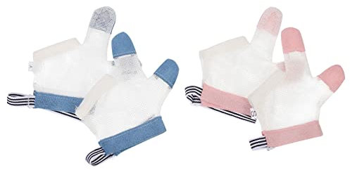 COHEALI 2paare Finger Saug- -handschuhe Für Mädchen Anti-nägelkauen Handschutz Für Mädchen Verstellbare Atmungsaktive Schutzhandschuhe Für Zuhause Und Unterwegs Zufällige Farbe