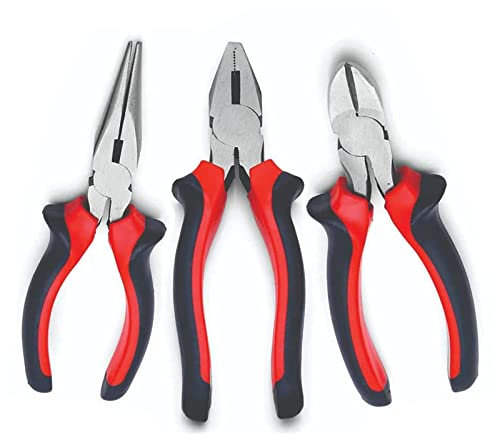 True Face Pliers Set 3 Pcs Side Cutter Sets Long Nose Pliers Wire Cutters Grips Tools 15cm