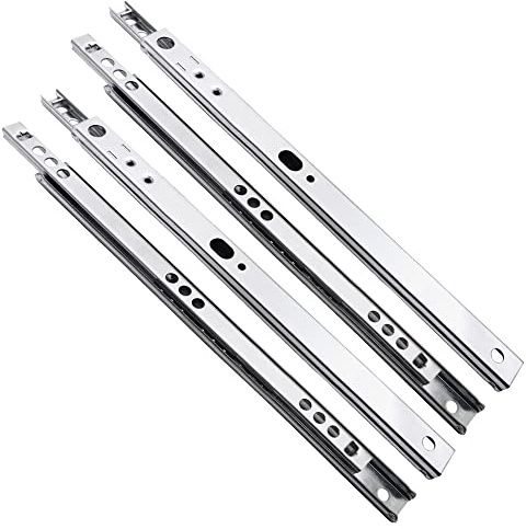 Schubladenschienen, 17mm x 214mm Auszugsschienen mit Teilauszug für Schubladen Kugelauszug Schubladenauszug Schubladen Schienensystem Möbelbeschläge (2 Paar)