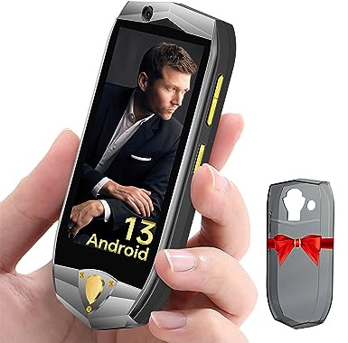OUKITEL K16 Mini Smartphone Android 13 Pocket Small Phone 48MP+8MP Camera 3.5 inch HD+ Display 14GB+128GB/Expandable 1TB 3050mAH 10W Fast Charge, 4G Dual SIM Smartphone Face ID/NFC/GPS/OTG Black