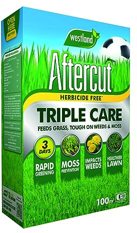 3.5KG Aftercut Triple Care, Lawn Feed,Weed & Moss Killer, Greens Lawns, Kills Moss, Kills Weeds, Thickens Lawns, Creates A Stronger Lawn