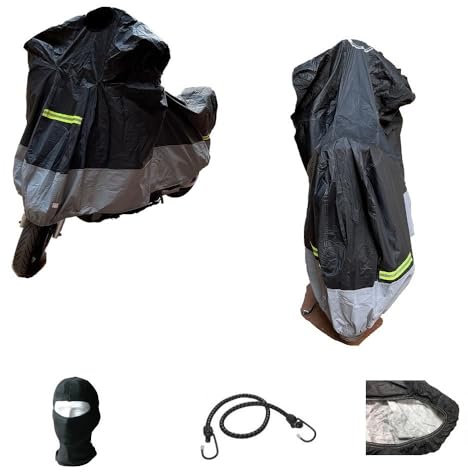 KOMPATIBEL MIT TRIUMPH THUNDERBIRD 900 SPORT MOTORRAD-Abdeckplane 250G wasserdicht Anti-ground XXL strapazierfähige Abdeckung für Motorrad Roller Windschutzscheibe + Topcase 296X105X127