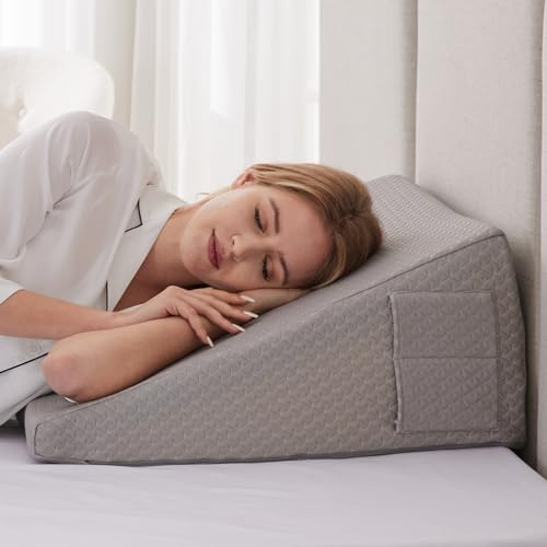 Ruqmuis Keilkissen zum Schlafen, 30,5 cm Bettkeile, Kissen für Kopfteil, dreieckiger Neigungskeil für Säurereflux, Kissen Keil zur Linderung von Rückenschmerzen, erhöhtes Beinkissen nach Operationen