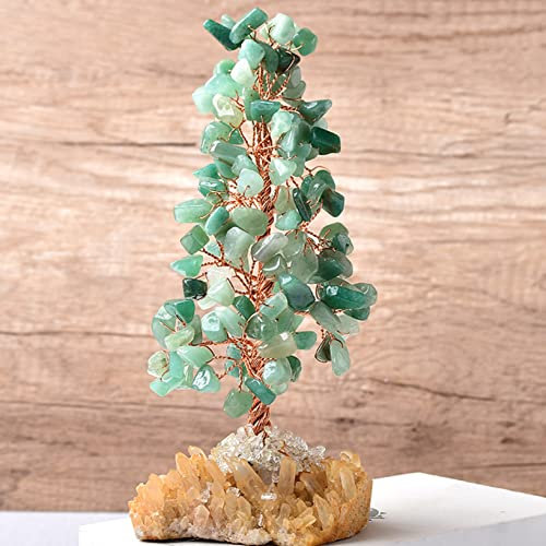 ANEIDA Adornos de árbol de Cuarzo Rosa Amatista Natural, decoración de árbol de Roca de Cristal Irregular, Regalos DIY, Recuerdo, 1 ud. (Color : Urine Jade, Size : 1pc High 6.69-7.48in)