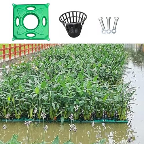 Pflanzkorb Teich Schwimmend Garten Teich Schwimmende Pflanzgefäßkörbe, Kit, Schwimmende Pflanzinsel im Freien, Grüne Sämlingstöpfe für Terrasse / Wasserbereich Greening / Flussmanagement ( Color : Pla