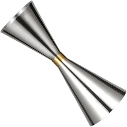 Lipfer Jigger Doppio per Cocktail in Acciaio Inossidabile, Misuratore per Tazza Oz, Strumento per Barman, Jigger per Baristi, Misurazioni in Once, Segni di Bevande Alcoliche