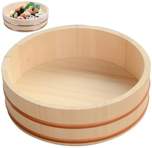 Zghhc Japanische Sushi-Reis-mischwanne, Holz-Sushi-reisschüssel, Japanischer Sushi-Eimer, Serviereimer, Lebensmitteleimer Für Restaurant, Zuhause, Küche