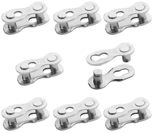 8 Pairs Bike Chain Links Quick Release Durable Bicycle Chain Link Connector for 6/7/8 Speed Bicycle Connector Accessories Mountain Hybride Bike Steel High Quick Strength Replacement Derailleur