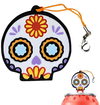 Abrelatas de soda de calavera, abrebotellas de acero – Abrelatas de acero – Abrelatas de llavero práctico y bonito llavero abrebotellas, abrebotellas de bebidas, abrebotellas de limonada, llavero