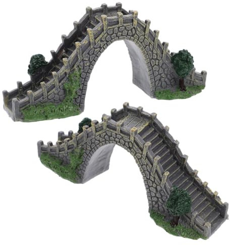 IWOWHERO 2pièces Pont Miniature pour Jardin Décoration Élégante pour Paysages Miniatures Et Aquariums De Ornements Plastique