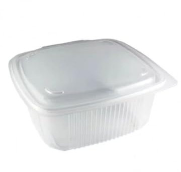 D-Work Barquettes Micro-ondables 1500 ml à Couvercle Hermétique - 50 unités - 190 x 185 x H. 84 mm - Épaisseur Robuste - Plastique PP - Recyclables et Pratiques pour la Restauration