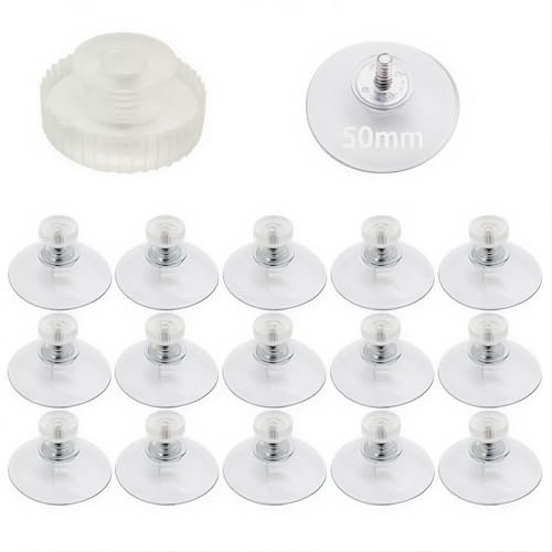 Ventouse transparente CTRICALVER, diamètre 50 mm plastique avec 15 pièces ventouses fenêtre ventouse verre ventouse tampon filetage M5 écrous en plastique transparent pour fenêtre mur porte verre