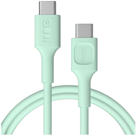 Green Cell PowerFlex Cavo USB-C 1,2m PD 100W Menta | Cavo USB-C da 1,2m con Power Delivery 100W per una Ricarica Rapida, Resistente e Pratico per Smartphone, Tablet e Laptop