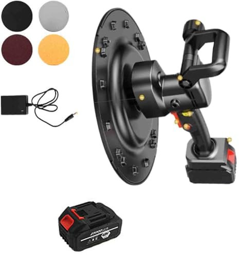 Levigatrice elettrica per muri, Lucidatrice a Batteria - Disco Diamantato 38cm con Batteria Li-ion 21V, S-istema Raffreddamento Bidirezionale, Ideale per Lavori Intensivi,1batteries