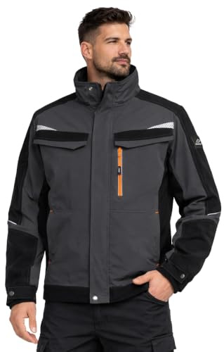 BWOLF Vector Giacca da lavoro multifunzione da uomo – Robusta e flessibile in 90% nylon, 10% elastan, leggera, elastica, con tasche, grigio., S
