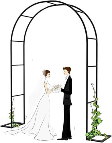 WCQSYY Arche Jardin Metal Arche À Rosiers De Plante Grimpante 140X230cm 180X220cm 240X220cm Treillis De Fleurs De Robuste Arceau Pergola De Intérieur Extérieur,Noir,W1.4M*H2.3M