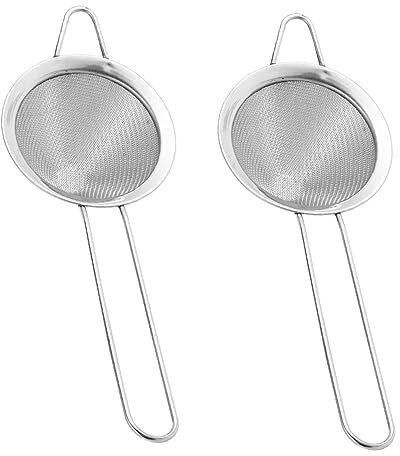 CHICAMPERA Colini la Casa e Scolapasta da Cucina in Acciaio Inox 10cm, Cucchiaio Colino Multifunzionale per Noodles, Verdure e Uova, Set 2 Pezzi per Uso Quotidiano e Ristoranti