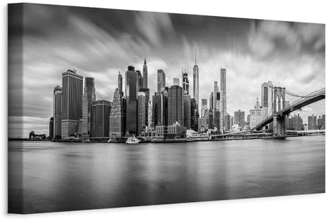 murando - Quadro Fonoassorbente Ponte sul Fiume - Grigio 150x50 cm 1 Pezzo - Canvas - Quadri Acustici XXL Grandi - Pannelli Fonoassorbenti Decorativi - Decorazione da Parete Soggiorno - d-B-0154-b-a