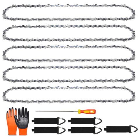 Ollanoos 5Pcs 16 40cm Chainsaw Chains, 3/8 LP Pitch 0.50 Gauge 55 DL Drive Links, Replacement for Stihl 018 MS180 MS181 020 021 023 MS200T MS211 MS201T MS231