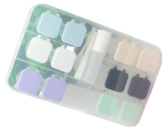 HANABASS Étui Lentilles de Contact Rigide Compartiments Boîtier de Rangement Compact pour Lentilles Kit de Voyage Pratique