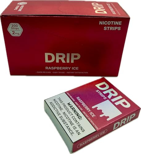 DRIP STRIPS Quick Release Nicotine – [Raspberry ICE] – 2mg (10)