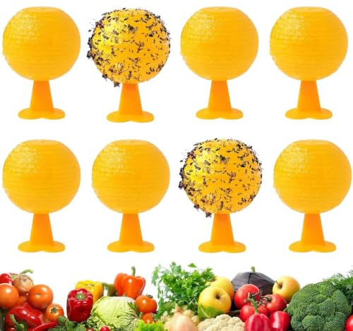 8 Stück Fruchtfliegenfallen,Klebrige Fruchtfliegenfallenbälle | Fly Trap Outdoor Hanging Fly Trap Ball,Hängende Fliegenfalle Ball für Blumentöpfe,Küche,Obstgärten