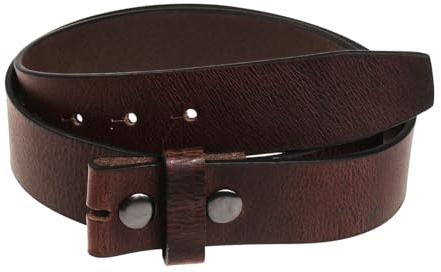 Harrys-Collection HC Damen Herren hochwertiger Ledergürtel aus Büffel Leder mit Druckknopf, Bundweite:Bundweite 100 = Gesamtlänge 114, Farben:dunkelbraun