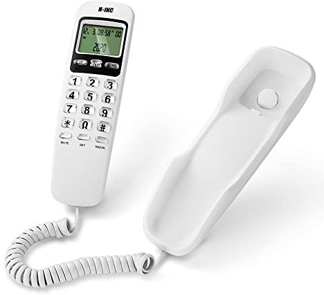 VBESTLIFE Corded Phone, KX-T888CID Landline Telephone with Caller ID Phone with Big Button Wired Telephonewith Clear Sound Corded for Home, Office(White)