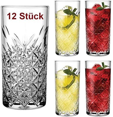 Pasabahce Timeless 52820 - Bicchiere da long drink, 300 ml, confezione da 12 pezzi, colore: Trasparente